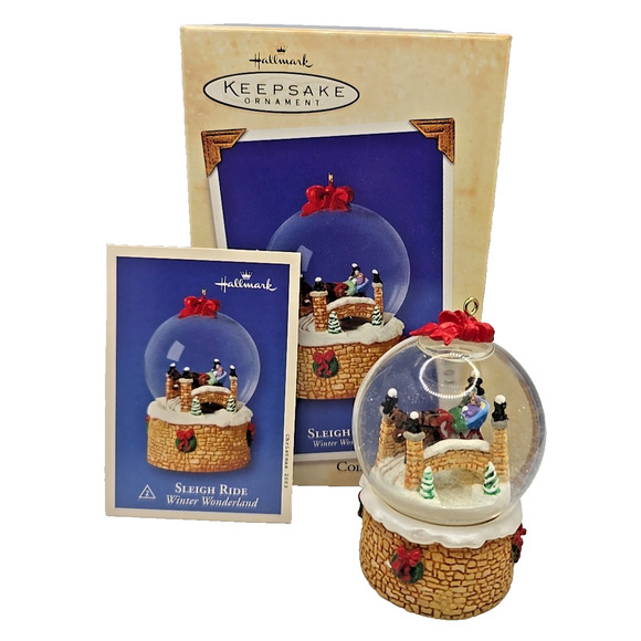 hallmark Keepsake Ornament "Sleigh Ride" Snow Globe 2003 NIB U328 - Picture 1 of 5